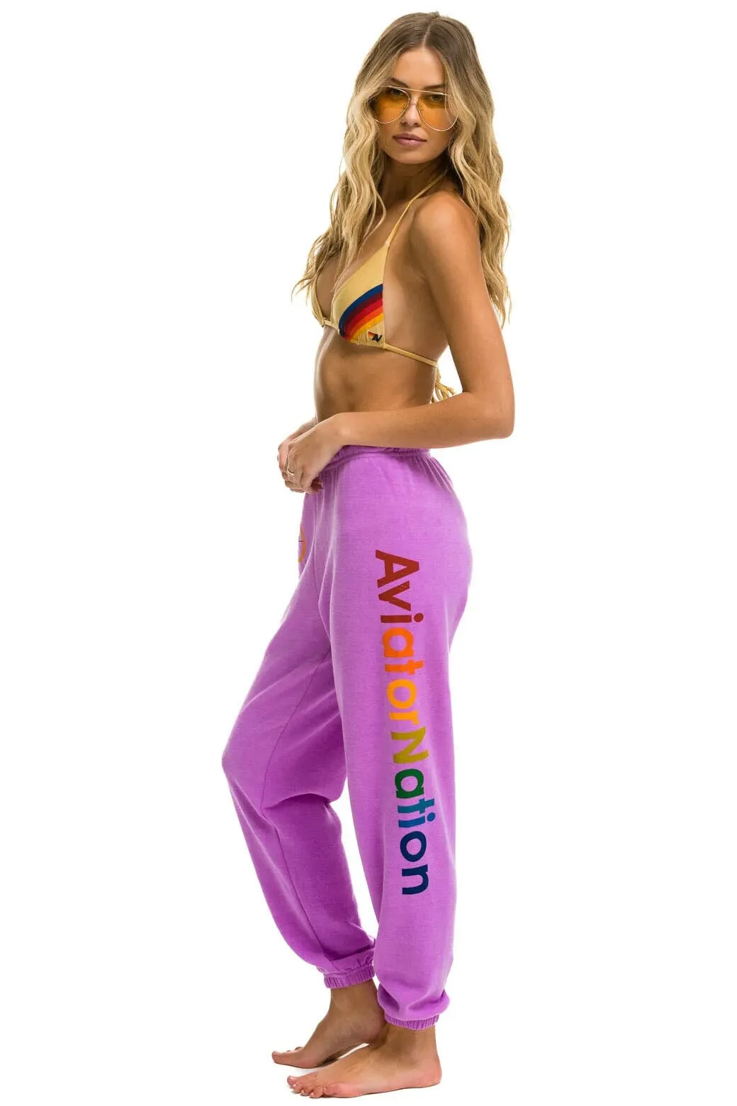 AVIATOR NATION HAMPTONS SWEATPANTS - NEON PURPLE