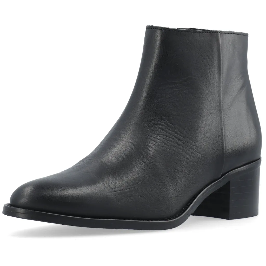 Biacarol Black Leather Zip Boots