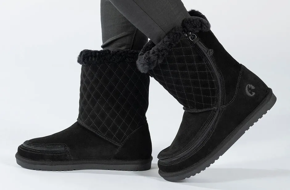 SALE - Women's Black BILLY Cozy Quilt Lux Boots